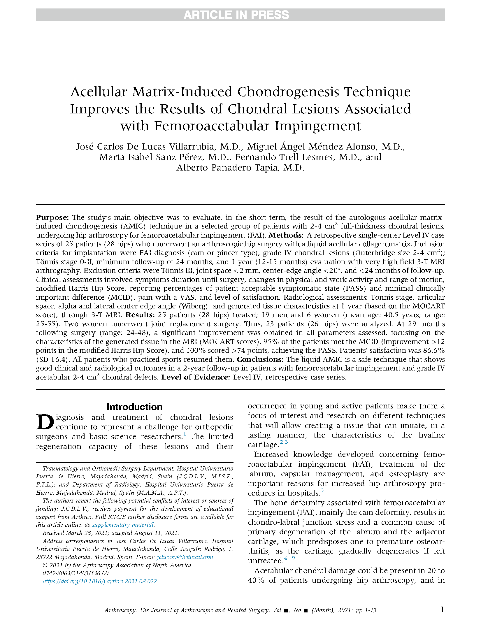Femoroacetabular Impingement